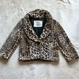 Faux fur cheetah print jacket